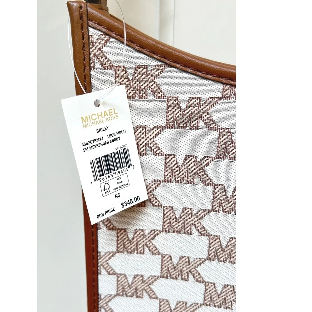 Michael Kors Briley Small Messenger Crossbody Bag MK Logo Lugg Multi 35S2G7BM1J - Picture 8 of 14